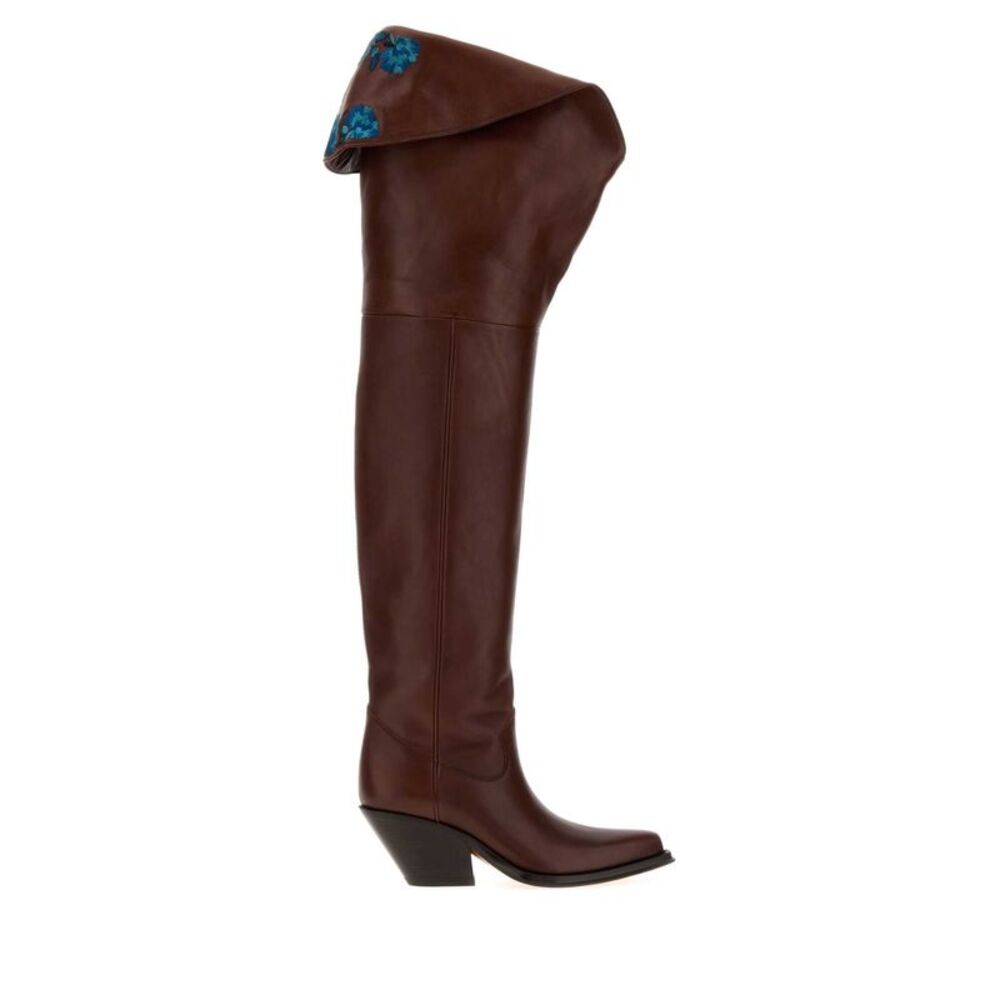 Chloe Women Chocolate Leather Azelan Boots